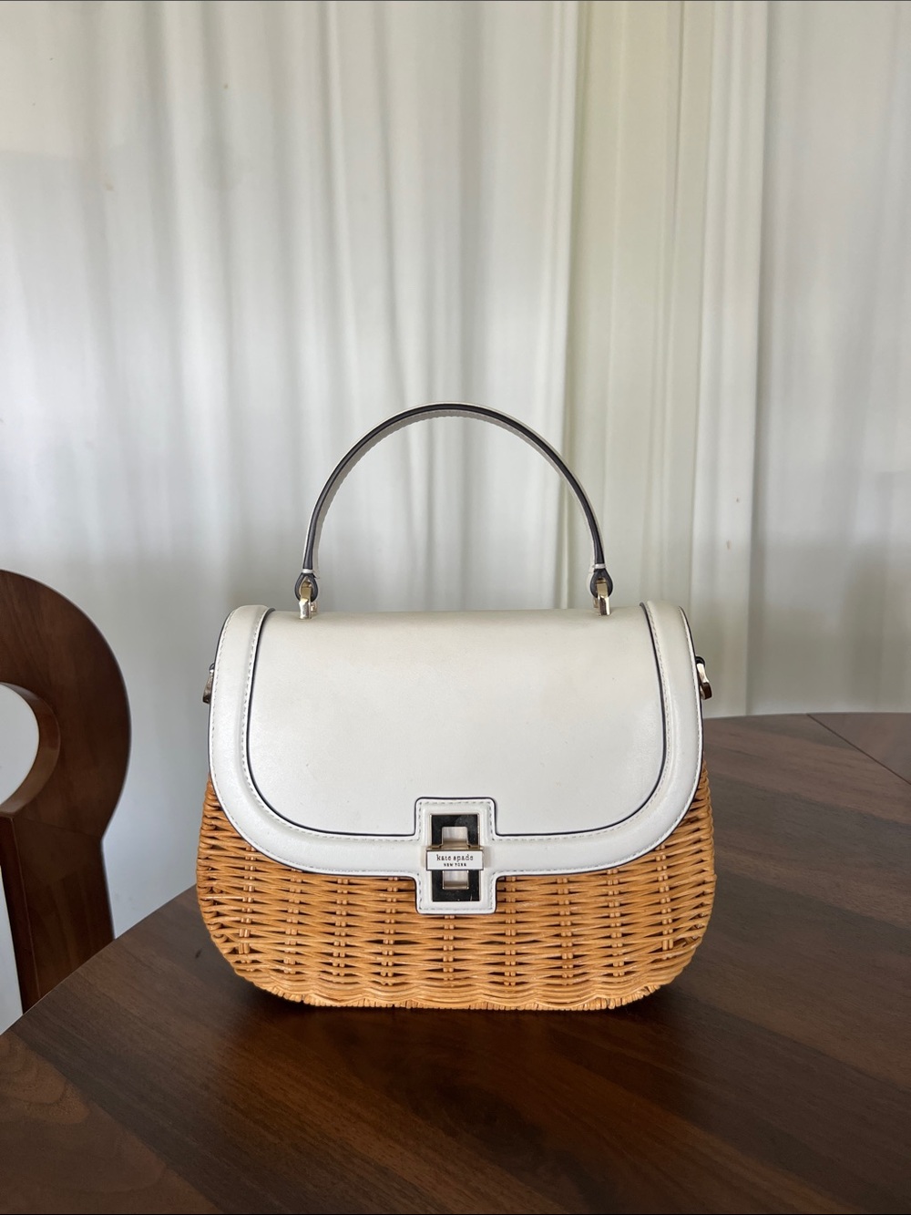 Gracie Medium Wicker Top Handle Bag